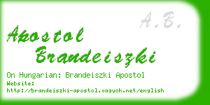 apostol brandeiszki business card